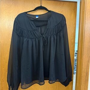 Old Navy Black Sheer Blouse
